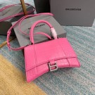 Cheap Balenciaga HOURGLASS SMALL TOP HANDLE BAG crocodile embossed calfskin B108895E pink JH09396jb44