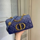 Cheap SMALL DIOR CARO BAG Indigo Blue Gradient Cannage Lambskin M9241 JH06710FT69