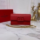 Cheap VALENTINO Origianl Leather Bag V0018 red JH09660FT69