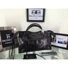 Copy AAAAA Balenciaga The City Handbag Calf leather 084332 black JH09455YD64