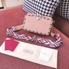 Copy Valentino Garavani Rockstud leather shoulder bag 7279 pink JH09696Of26