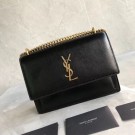 Copy Yves Saint Laurent Calfskin Leather Shoulder Bag Y542206B black JH07760wz58