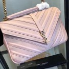 Designer YSL Classic Calfskin Leather Flap Bag 2801 pink JH08264Iz48