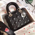 Dior lucky badges Original sheepskin Tote Bag A88035 black JH07305DO87