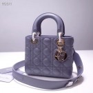 Dior lucky badges Original sheepskin Tote Bag A88035 dark grey JH07226Rp39