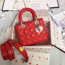 Dior lucky badges Original sheepskin Tote Bag A88035 red JH07304xL57