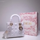 Dior lucky badges Original sheepskin Tote Bag A88035 white JH07233nB47