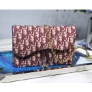 Dior SADDLE DENIM CANVAS BAG S5614 burgundy JH07147eR54