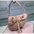 Dior SADDLE-TAS VAN KALFSLEER Bag Flower M0446C Nude JH07117fk36