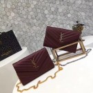 Fashion Yves Saint Laurent WOC Caviar leather Shoulder Bag 1003 Wine JH08281JD28