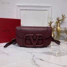 First-class Quality VALENTINO Origianl leather shoulder bag V0030A Burgundy JH09637aF97