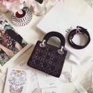 High Quality MINI LADY DIOR-TAS VAN SATIJN M0500PRTC BLACK JH07434bo33