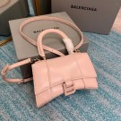 Imitation 1:1 Balenciaga Hourglass XS Top Handle Bag shiny box calfskin 28331 LIGHT ROSE JH09385LT32