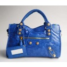 Imitation Balenciaga Giant City Gold Studs bag Blue 084332B JH09496aM93