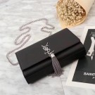 Imitation YSL medium kate satchel grained leather 311227 black silver chain JH08232wE81