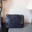 Knockoff Saint Laurent Classic Calf leather Flap Bag 498894 dark blue JH08219nE34