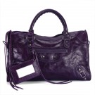 Luxury balenciaga motorcycle saddle bag 38cm 084832 Deep Purple JH09499ze26