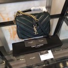 New YSL Classic Calfskin Leather Flap Bag 2802 green JH08244IR98