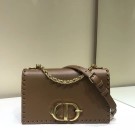 Replica DIOR 30 MONTAIGNE THREADED EDGES CALFSKIN FLAP CHAIN BAG M9220 brown JH07034zS17