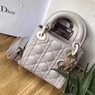 Replica Dior Original Sheepskin Leather tote Bag M673 light grey JH07604Ip92