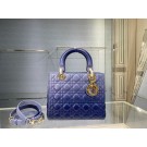 Replica MEDIUM LADY DIOR BAG Gradient Cannage Lambskin M0565OS blue JH06702UD97