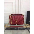 YSL Flap Bag Calfskin Leather 2508 red Gold buckle JH08322iO55