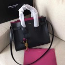 Yves Saint Laurent Classic Tote Bag 398709 Black with rose JH08341aT18