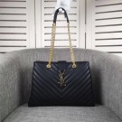 Yves Saint Laurent hot style MONGRAMME shoulder bag sheepskin Leather 26587 Black JH08313KD63