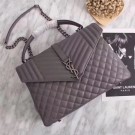 Yves Saint Laurent Monogramme Calf leather Shoulder Bag 26681 grey Silver Chain JH08131QX19