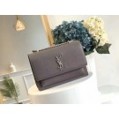 Yves Saint Laurent Original Leatehr Shoulder Bag 8005 Grey JH08267nV16