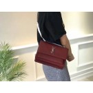 Yves Saint Laurent Original Leatehr Shoulder Bag 8005 Wine JH08266GL26