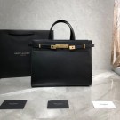 Yves Saint Laurent Top Handle Bag Original Leather Y568702 Black JH07827vj67