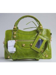 balenciaga motorcycle saddle bag 38cm 084332 (grass green big gold rivets) JH09485jX53