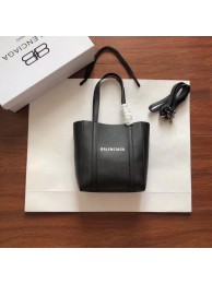 Balenciaga Original Leather Mini Shopper Bag 6696 Black JH09401Ye63