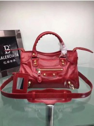 Balenciaga The City Handbag Calf leather 084333 red JH09448gt51