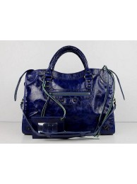 Balenciaga The City Handbag dark blue Sheepskin 084332 JH09478sX32