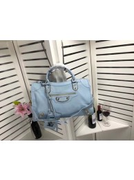 Balenciaga The City Handbag Sheepskin 084334 Light blue JH09436Kn56