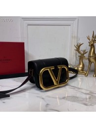 Best Replica VALENTINO Origianl leather shoulder bag V0032 black JH09632sm35