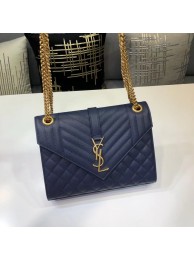 Best SAINT LAURENT Medium satchel 487206 dark blue JH07896hW68