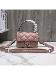 Best VALENTINO Candy quilted leather cross-body bag 0033 pink JH09782Yd28