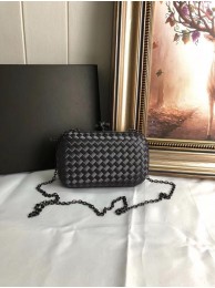 BOTTEGA VENETA Knot snakeskin-trimmed satin clutch 62548 dark grey JH09305aT90