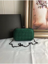 BOTTEGA VENETA Knot snakeskin-trimmed satin clutch 62548 green JH09306Nu37