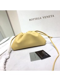 Bottega Veneta Nappa lambskin soft Shoulder Bag 98057 light yellow JH09229EW49