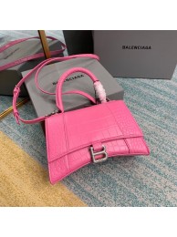 Cheap Balenciaga HOURGLASS SMALL TOP HANDLE BAG crocodile embossed calfskin B108895E pink JH09396jb44