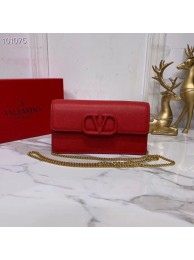 Cheap VALENTINO Origianl Leather Bag V0018 red JH09660FT69