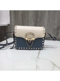 Cheap Valentino Original Leather cross-body bag 0936M blue&white JH09872pG43