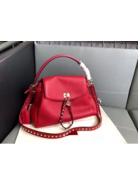 Cheap VALENTINO Rockstud leather tote 4987 red JH09827KK24