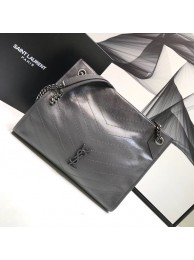 Copy Best Quality SAINT LAURENT NIKI MEDIUM SHOPPING BAG IN CRINKLED VINTAGE LEATHER 5814 grey JH07848sp34