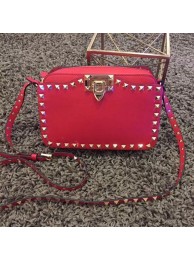 Copy Best Quality Valentino Garavani Rockstud leather shoulder bag 7279 red JH09693kr31