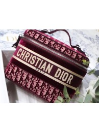 Copy DIOR Oblique Jacquard cosmetic bag S5488 Burgundy JH06868hz48